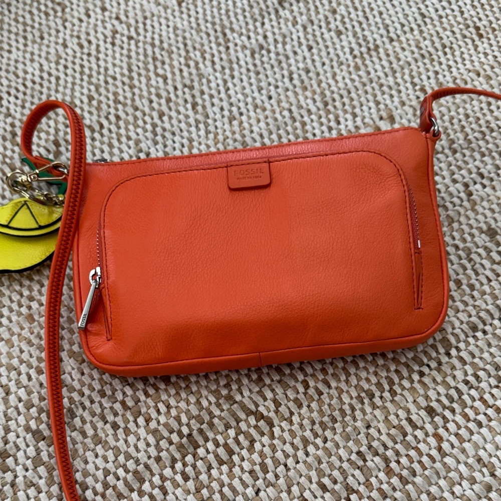 Fossil Vibrant Orange Crossbody Bag